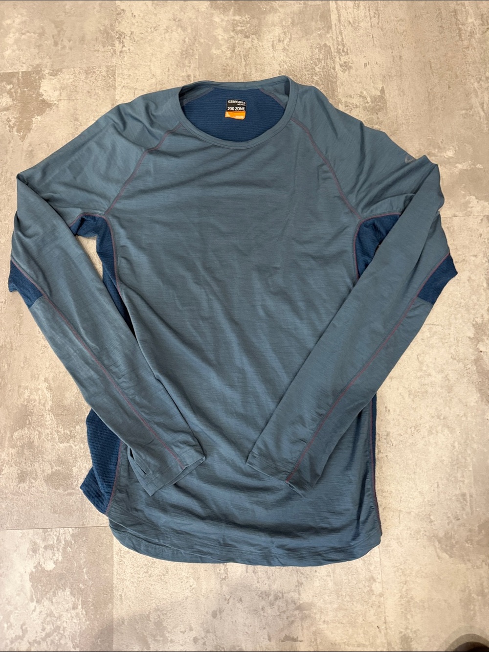 Icebreaker Men's Long-Sleeve Merino Crew baselayer in Slate Blue